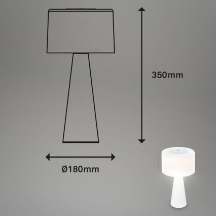 Briloner 7420016 - Dimmbare, aufladbare LED-Touch-Tischleuchte für den Außenbereich LED/4W/5V IP44 3000K weiß