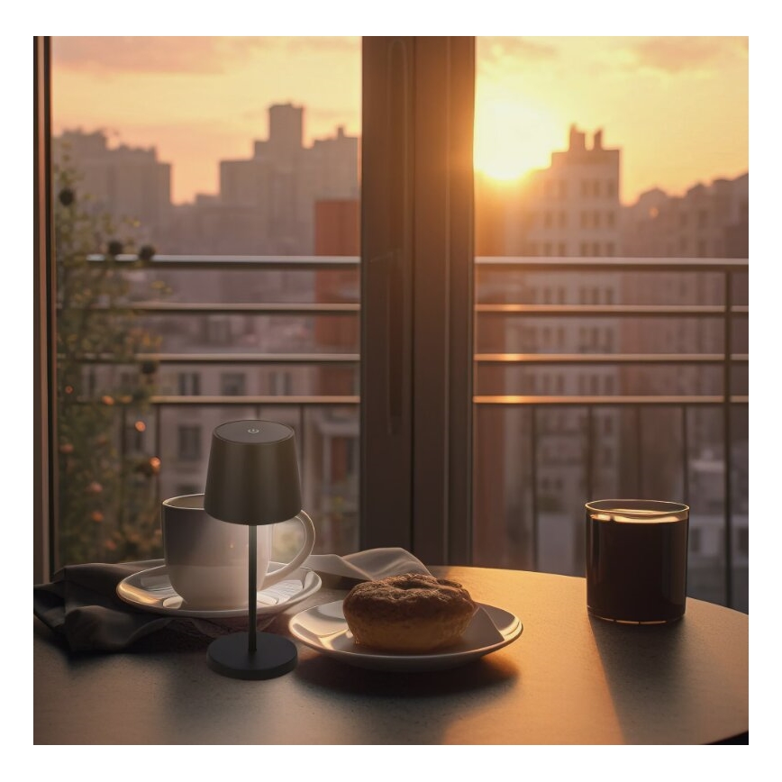 Briloner 7423015 - LED dimmbare wiederaufladbare Außen-Tischlampe LED/2,6W/5V IP44 2000 mAh schwarz