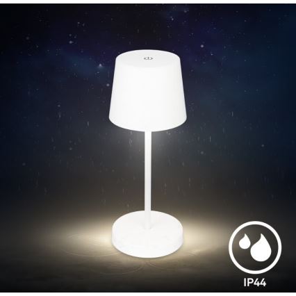 Briloner 7423016 - Dimmbare, aufladbare LED-Outdoor-Tischleuchte LED/2,6W/5V 2000mAh IP44 weiß