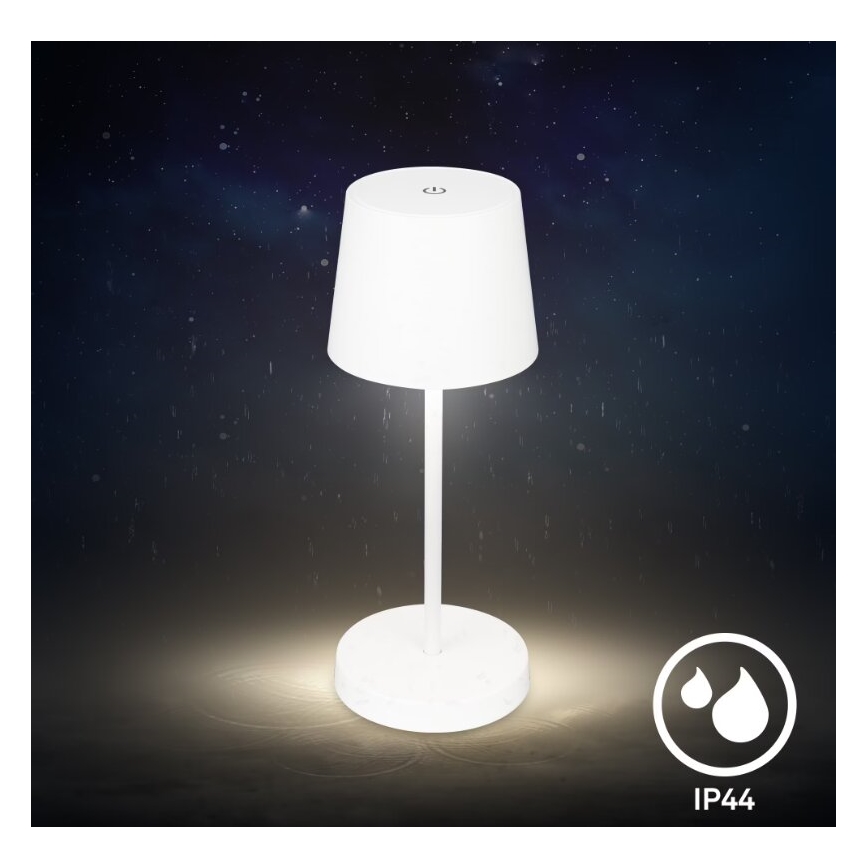 Briloner 7423016 - Dimmbare, aufladbare LED-Outdoor-Tischleuchte LED/2,6W/5V 2000mAh IP44 weiß