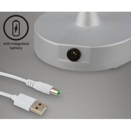 Briloner 7445-014 - Dimmbare, aufladbare LED-Outdoor-Tischleuchte mit Touch-Funktion LED/3W/5V IP44