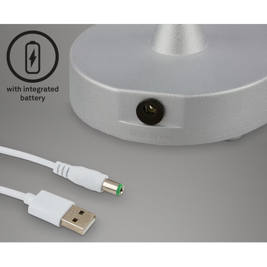 Briloner 7445-014 - Dimmbare, aufladbare LED-Outdoor-Tischleuchte mit Touch-Funktion LED/3W/5V IP44