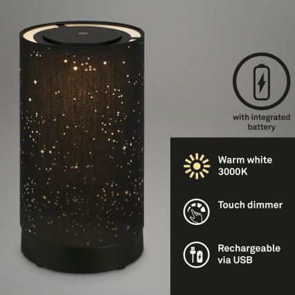 Briloner 7449-015 - Dimmbare LED-Leuchte für den Außenbereich mit Touch-Funktion STARRY SKY LED/3W/5V IP44 schwarz