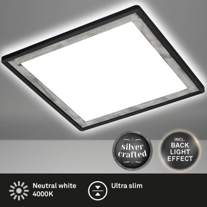 Briloner 7457-414 - LED Deckenleuchte SLIM LED/18W/230V 4000K 29x29 cm schwarz
