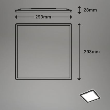 Briloner 7457-414 - LED Deckenleuchte SLIM LED/18W/230V 4000K 29x29 cm schwarz