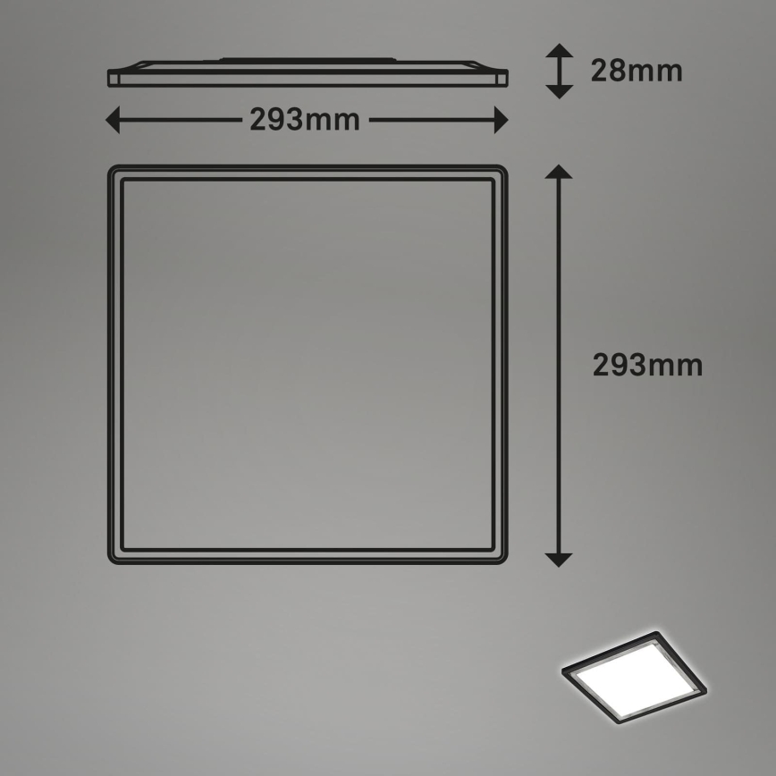 Briloner 7457-414 - LED Deckenleuchte SLIM LED/18W/230V 4000K 29x29 cm schwarz