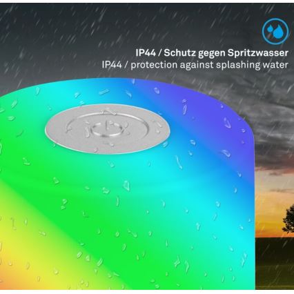 Briloner 7462014 - LED RGB wiederaufladbare Außen-Tischleuchte LED/1,5W/5V IP44 1200 mAh mattchrom