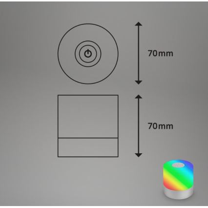 Briloner 7462014 - LED RGB wiederaufladbare Außen-Tischleuchte LED/1,5W/5V IP44 1200 mAh mattchrom