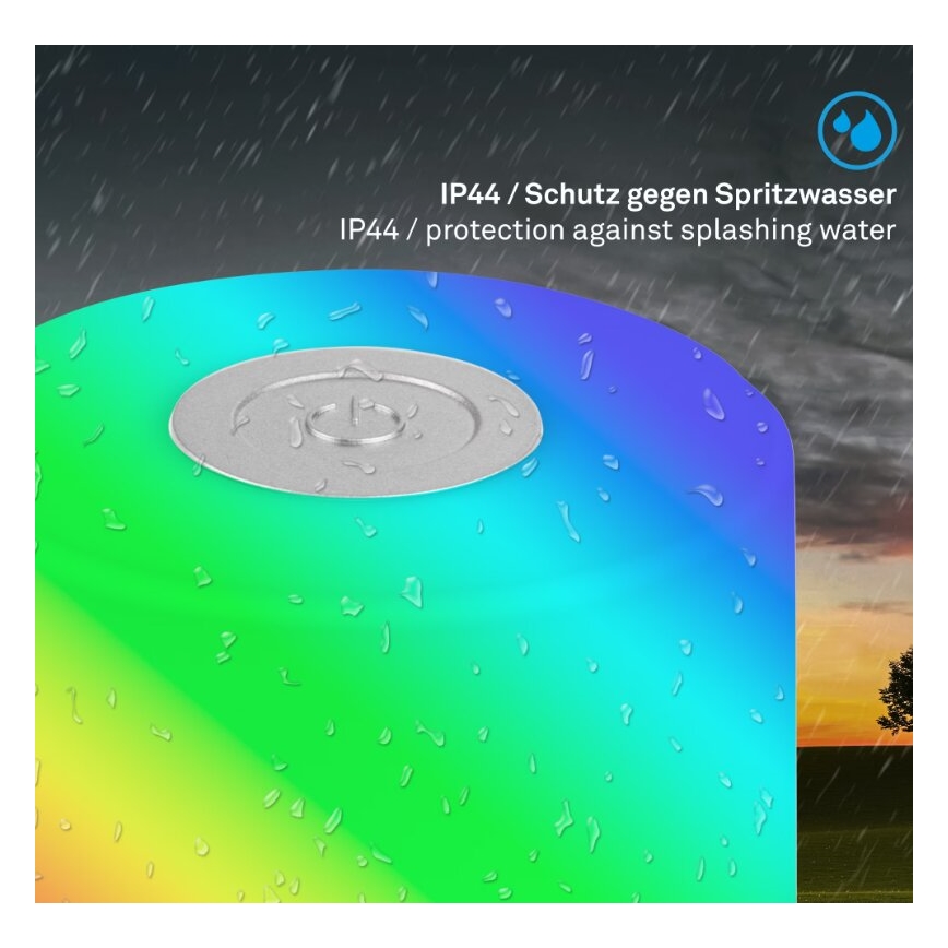 Briloner 7462014 - LED RGB Aufladbare Outdoor-Tischleuchte LED/1,5W/5V IP44 1200 mAh matt Chrom