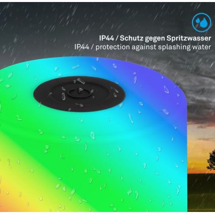 Briloner 7462015 - Aufladbare LED-RGB-Tischleuchte für den Außenbereich LED/1,5W/5V IP44 schwarz