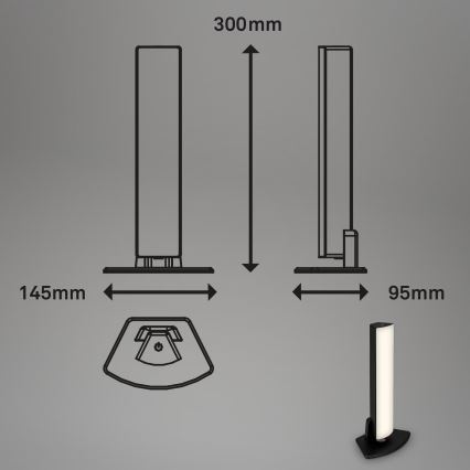 Briloner 7474-015 - Dimm- und aufladbare LED-Outdoor-Tischleuchte mit Touch-Funktion 2-in-1 LED/7W/5V 2200 mAh USB 3000K IP44 schwarz