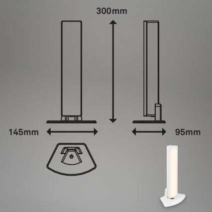 Briloner 7474-016 - Dimm- und aufladbare LED-Outdoor-Tischleuchte mit Touch-Funktion 2-in-1 LED/7W/5V 2200 mAh USB 3000K IP44 weiß
