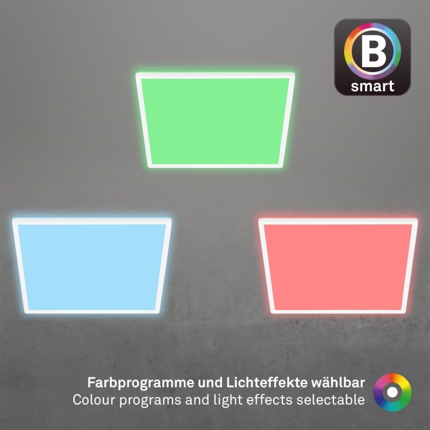 Briloner 7491-016 - LED RGBW dimmbare SMART-Deckenleuchte LED/22W/230V 4000K 42x42 cm Wi-Fi Tuya + Fernbedienung