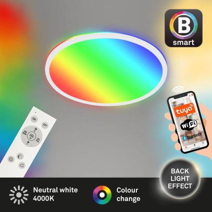Briloner 7494016 - LED RGBW dimmbare Deckenleuchte SMART LED/22W/230V 4000K Ø 42 cm Wi-Fi Tuya + Fernbedienung