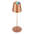Briloner 7510013 - LED RGBW dimmbar, wiederaufladbare Außen-Tischlampe CALIDA LED/2,5W/5V IP44 1200 mAh bronze