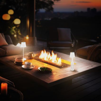 Briloner 7510016 - LED RGBW dimmbare wiederaufladbare Außen-Tischlampe CALIDA LED/2,5W/5V IP44 1200 mAh weiß