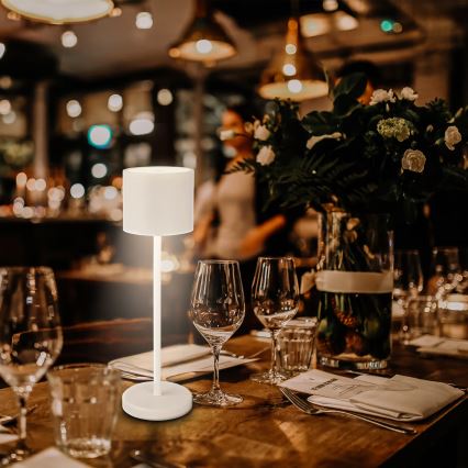 Briloner 7521016 - Dimm- und wiederaufladbare LED-Tischleuchte für den Außenbereich SIGO LED/2,5W/5V IP44 2600 mAh weiß