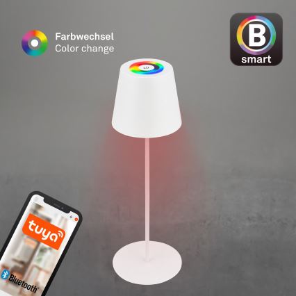 Briloner 7559016 - Dimmbare, wiederaufladbare RGB-LED-Outdoor-Tischleuchte COLORIS LED/3,5W/5V IP44 2000 mAh Wi-Fi Tuya