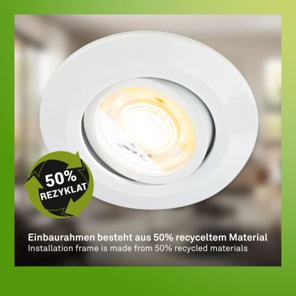 Briloner 7586036 - 3er-Set LED-Badezimmer-Einbauleuchte KLIRA LED/4,9W/230V 2500/3000/4000K IP23 weiß