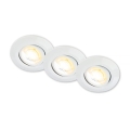 Briloner 7586036 - 3er-Set LED-Badezimmer-Einbauleuchte KLIRA 1xLED/4,9W/230V 2500/3000/4000K IP23 weiß