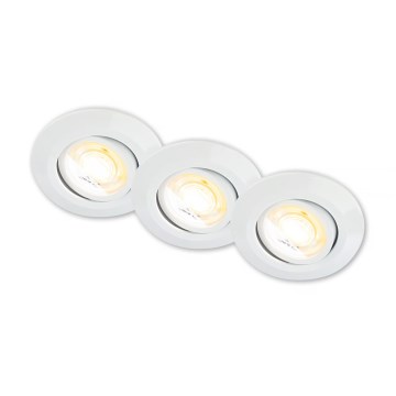 Briloner 7586036 - Set 3x LED-Badezimmer-Einbauleuchten KLIRA LED/4,9W/230V 2500/3000/4000K IP23 weiß