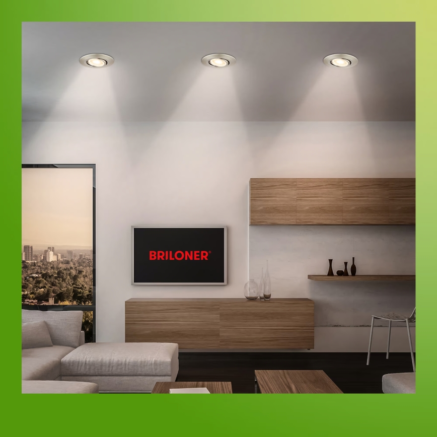 Briloner 7587032 - Set 3x dimmbare LED-Badezimmer-Einbauleuchten KLIRA 1xLED/4,9W/230V 2500/3000/4000K IP23 mattchrom