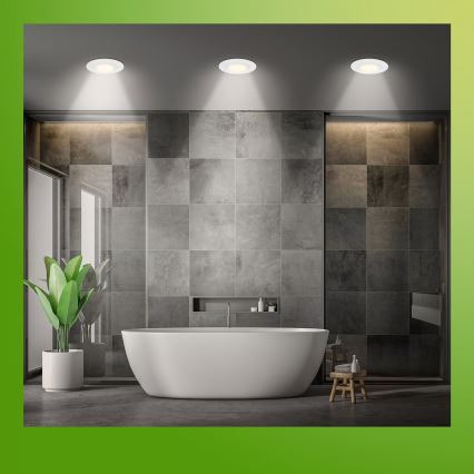 Briloner 7588036 - 3er-Set KLIRA LED-Einbauleuchten für Badezimmer, 4,9W/230V, 2500/3000/4000K, IP44, weiß