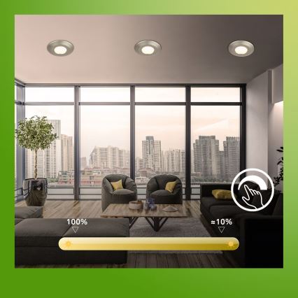 Briloner 7589032 - 3er-Set dimmbare LED-Einbauleuchten für Badezimmer KLIRA 1xLED/4,9W/230V IP44 matt-chrom