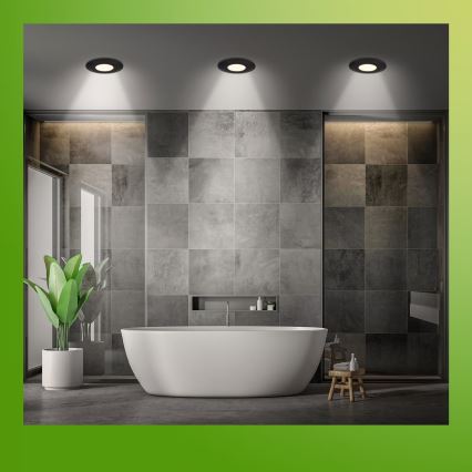 Briloner 7589035 - SET 3x dimmbare LED-Einbauleuchte KLIRA für Badezimmer LED/4,9W/230V 2500/3000/4000K IP44 schwarz