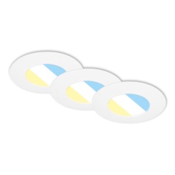 Briloner 7598036 - SET 3x LED-Einbauleuchte für Badezimmer LED/4,9W/230V IP44 2700/4000/6500K weiß