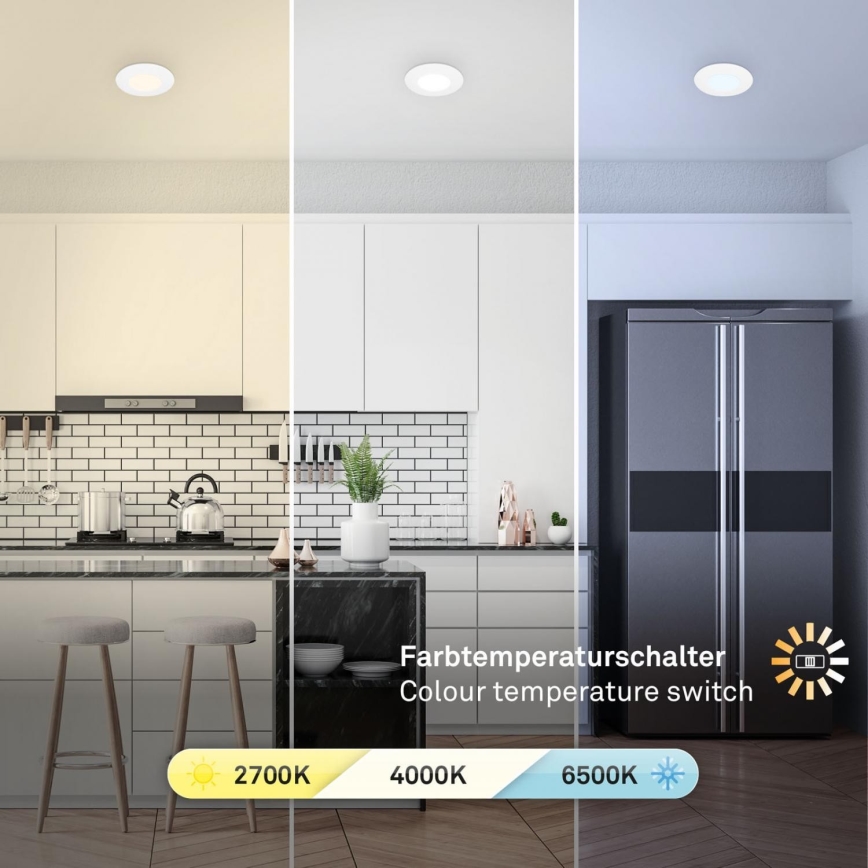 Briloner 7598036 - SET 3x LED-Einbauleuchte für Badezimmer LED/4,9W/230V IP44 2700/4000/6500K weiß