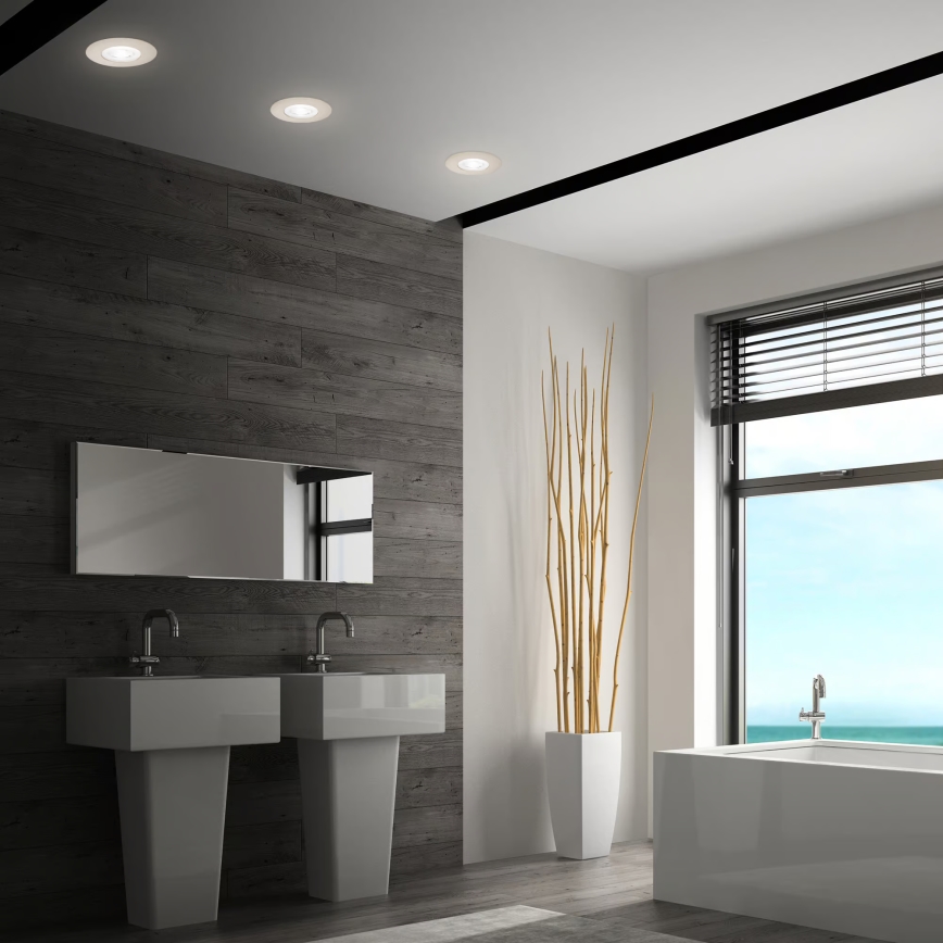 Briloner 7605032 - 3er-Set LED-Badezimmer-Einbauleuchte 3xLED/4,9W/230V 2700/4000/6500K IP44 mattchrom