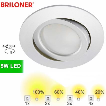 Briloner 8309-019 - Dimmbare LED-Einbauleuchte für Badezimmer LED/5W/230V IP23