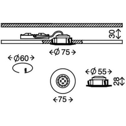 Briloner 8311-019 - LED-Einbauleuchte für Badezimmer LED/5W/230V IP44