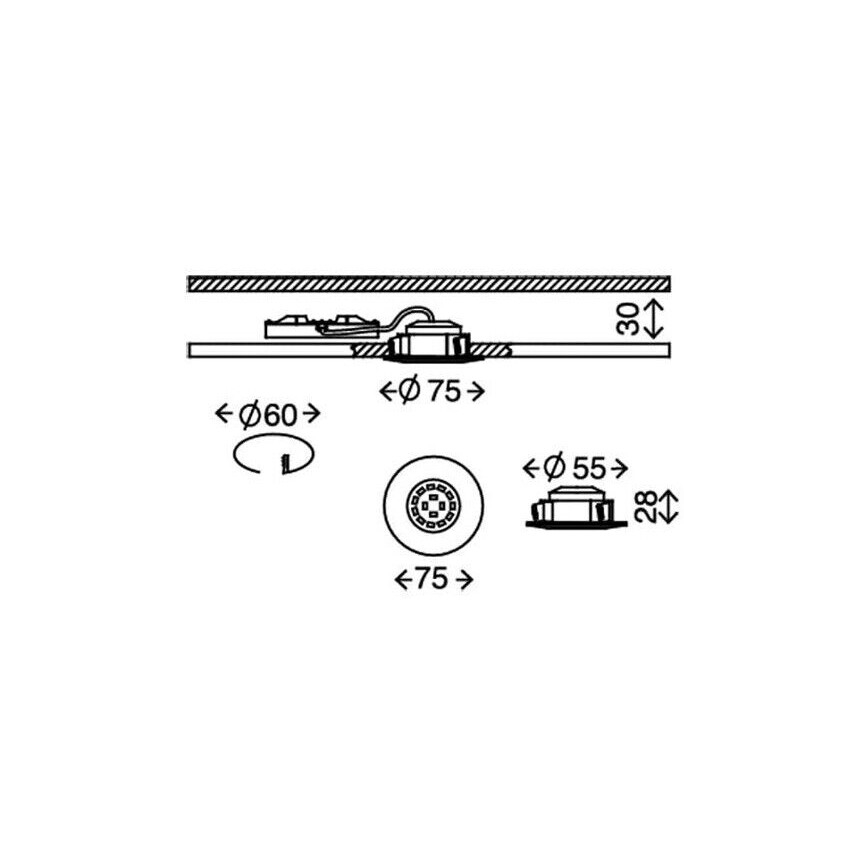Briloner 8311-019 - LED-Einbauleuchte für Badezimmer LED/5W/230V IP44