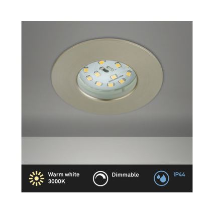 Briloner 8316-012 - LED-dimmbare Einbauleuchte für das Badezimmer, LED/5,5 W/230 V, IP44, matt-chrom