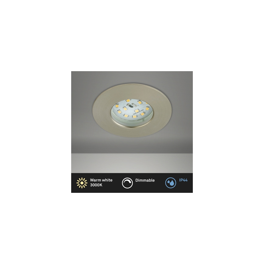Briloner 8316-012 - LED-dimmbare Einbauleuchte für das Badezimmer, LED/5,5 W/230 V, IP44, matt-chrom