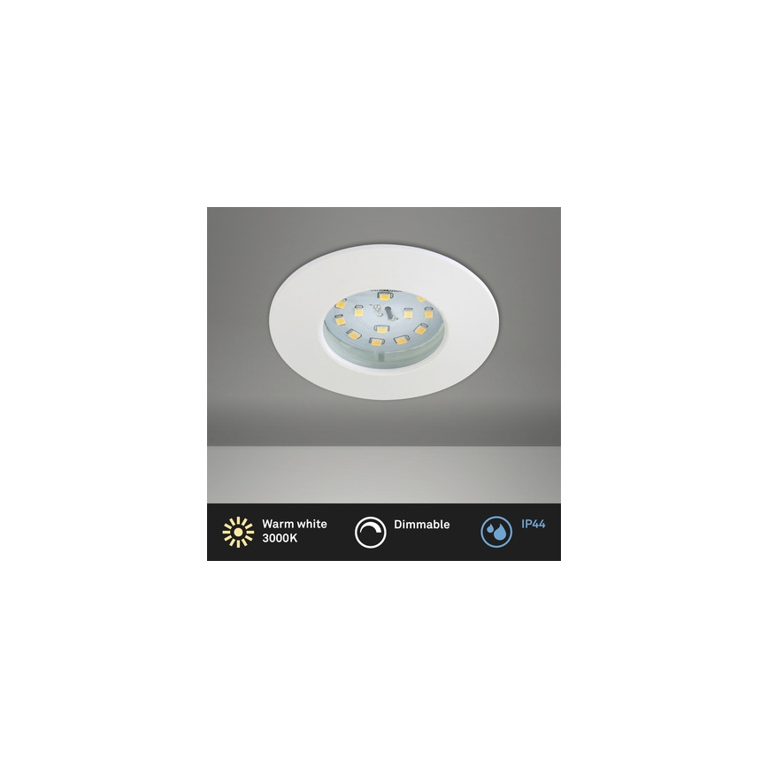 Briloner 8316-016 - LED-dimmbare Badezimmer-Einbauleuchte LED/5,5W/230V IP44 weiß