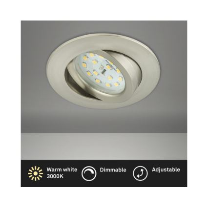 Briloner 8317-012 - LED, dimmbare Badezimmer-Einbauleuchte LED/5,5W/230V IP23 mattchrom
