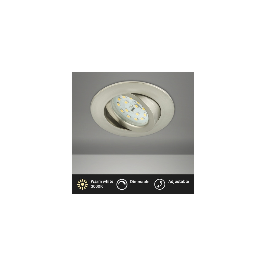 Briloner 8317-012 - LED, dimmbare Badezimmer-Einbauleuchte LED/5,5W/230V IP23 mattchrom