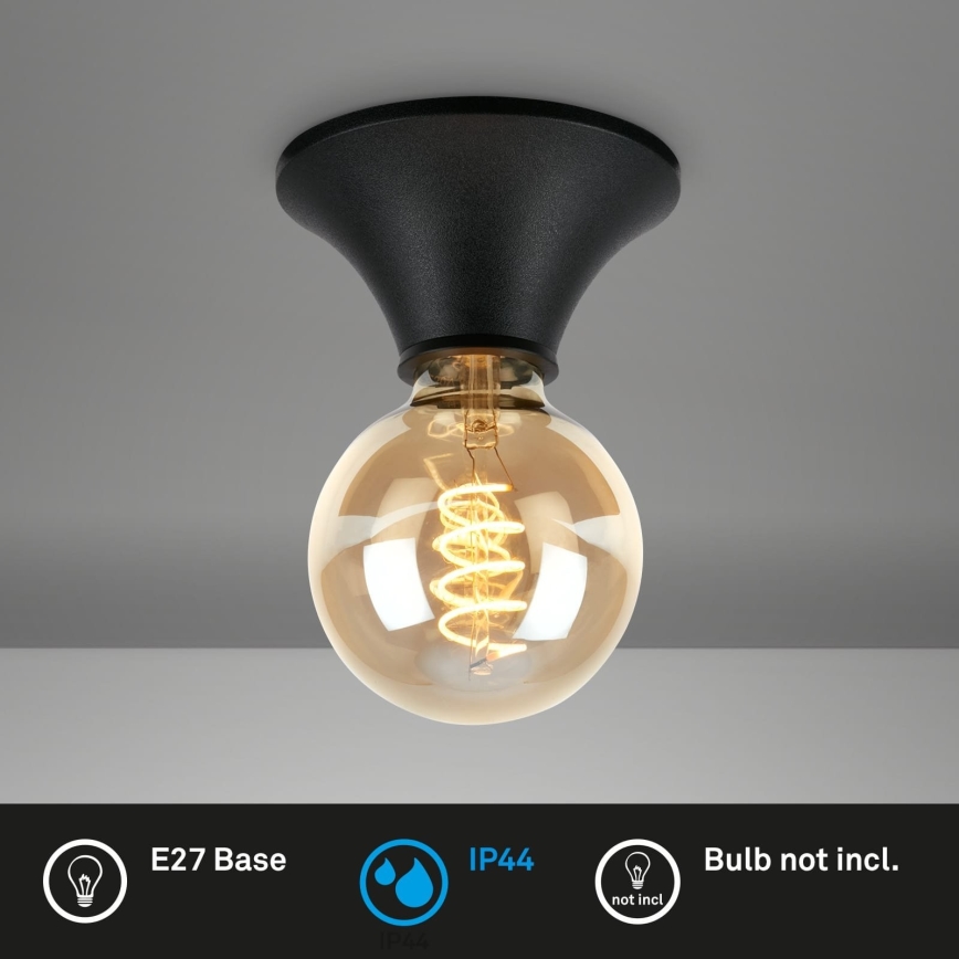 Briloner - Deckenleuchte für Badezimmer, 1x E27/10W/230V, IP44, schwarz