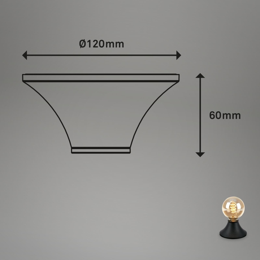 Briloner - Deckenleuchte für Badezimmer, 1x E27/10W/230V, IP44, schwarz