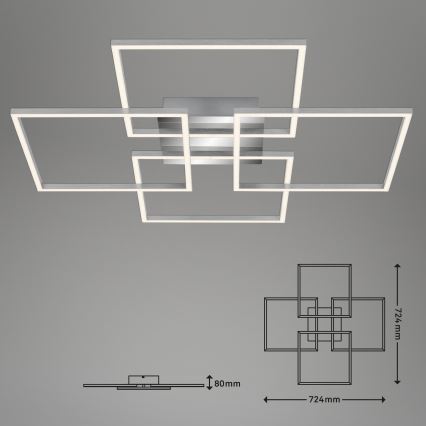 Briloner - Dimmbare LED-Aufbauleuchte FRAME 4xLED/12W/230V