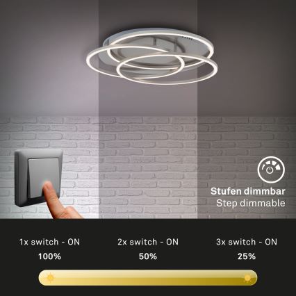 Briloner - Dimmbare LED-Deckenleuchte FRAMES LED/60W/230V mattes Chrom