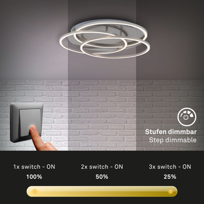 Briloner - Dimmbare LED-Deckenleuchte FRAMES LED/60W/230V mattes Chrom