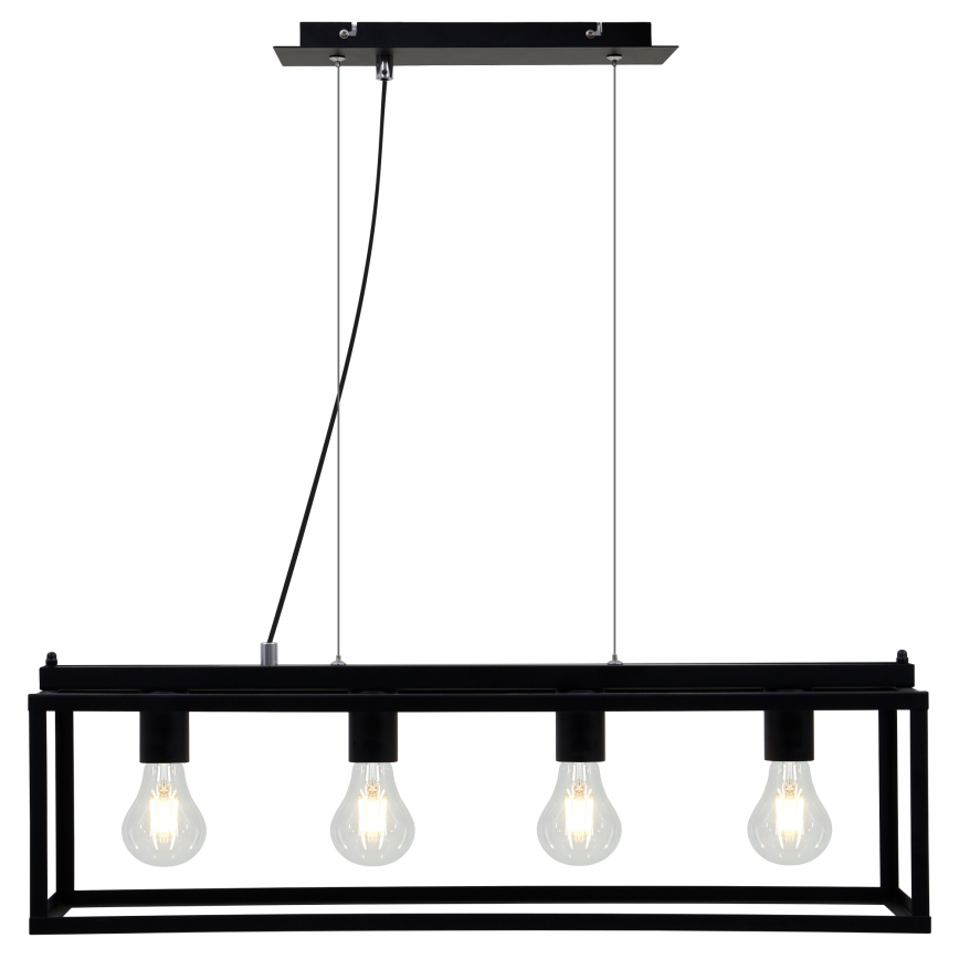 Briloner - Hängeleuchte an Schnur BLACK STEEL 4xE27/40W/230V