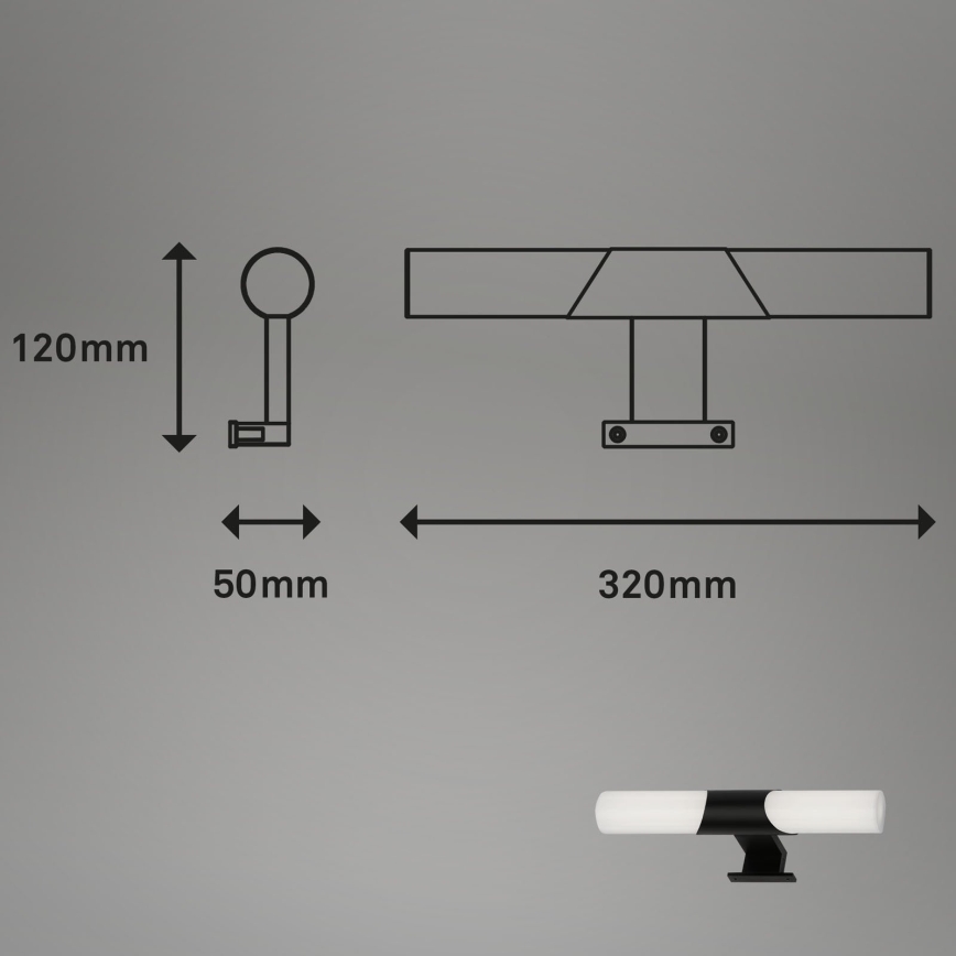 Briloner - LED-Badspiegelleuchte LED/7W/230V 4000K IP44 32 cm schwarz