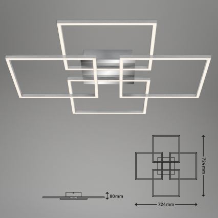 Briloner - LED Deckenleuchte FRAME dimmbar 4xLED/12W/230V