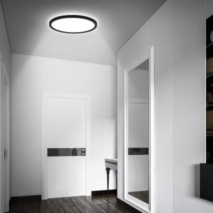 Briloner - LED-Badezimmer-Deckenleuchte mit Bewegungsmelder MOVE LED/18W/230V IP44 Ø 29 cm schwarz