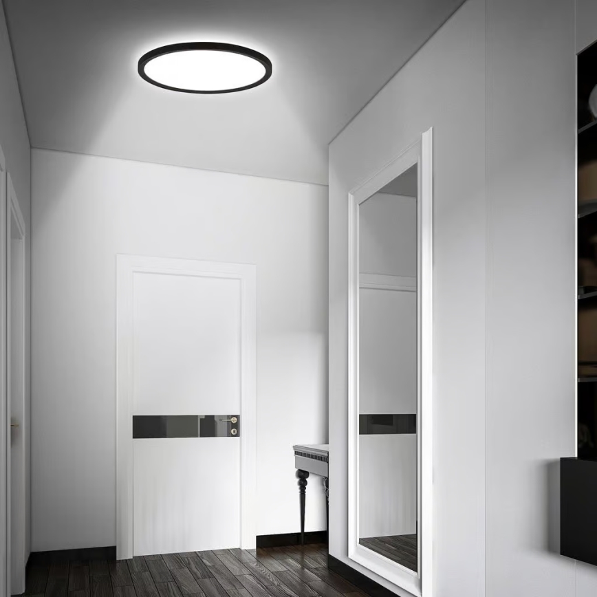 Briloner - LED-Badezimmer-Deckenleuchte mit Bewegungsmelder MOVE LED/18W/230V IP44 Ø 29 cm schwarz